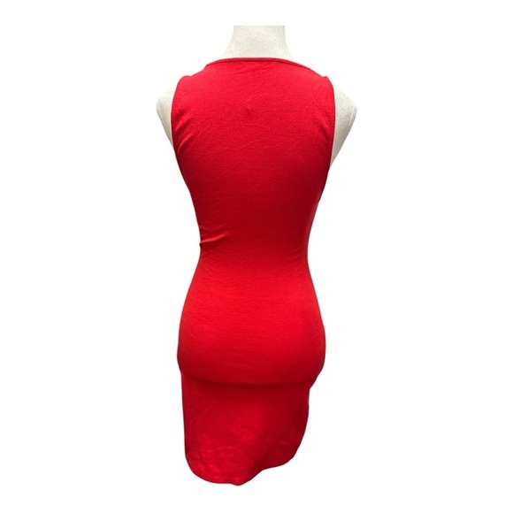ZARA Red Mini Bodycon Dress Cut Out Sz M Party Club Flattering - Picture 7 of 15